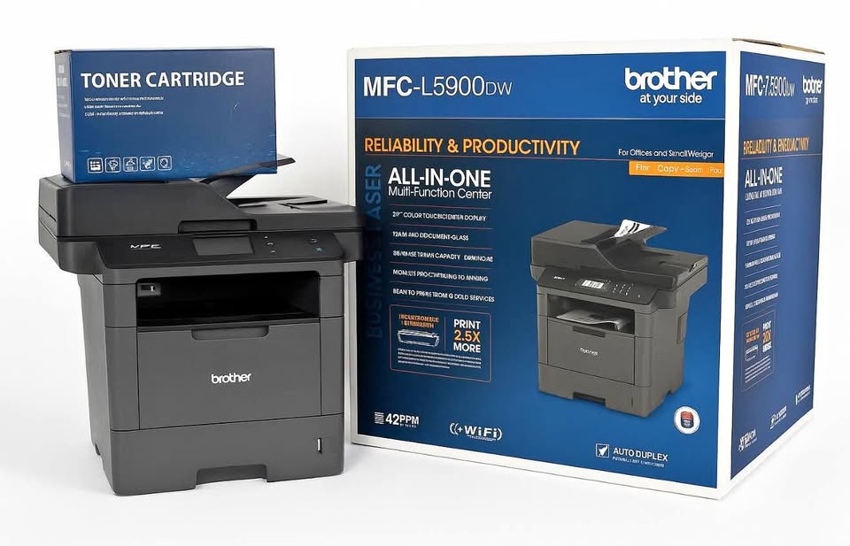 Brother MFC-L5900DW All-in-One Laser Printer + 2 Toners