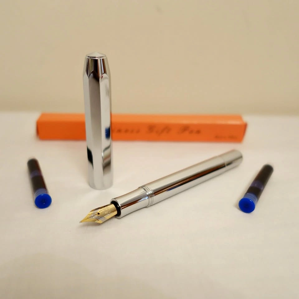 Genius Brand Chrome-plated Metal Pocket Fountain Pen