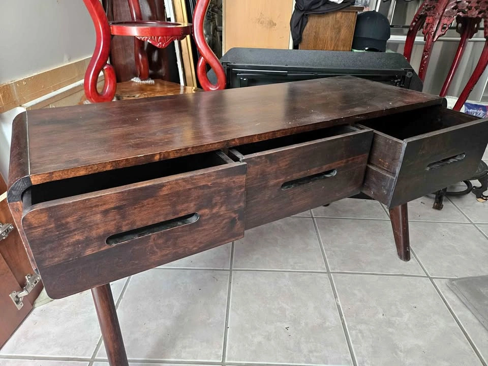 Mid-Century Modern Style 3-Drawer Console Table