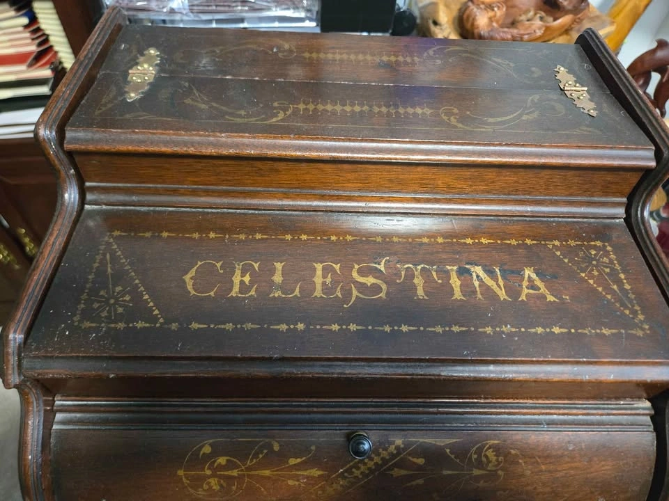 Rare Antique Mechanical Orguinette Co. Celestina Organette - photo 2