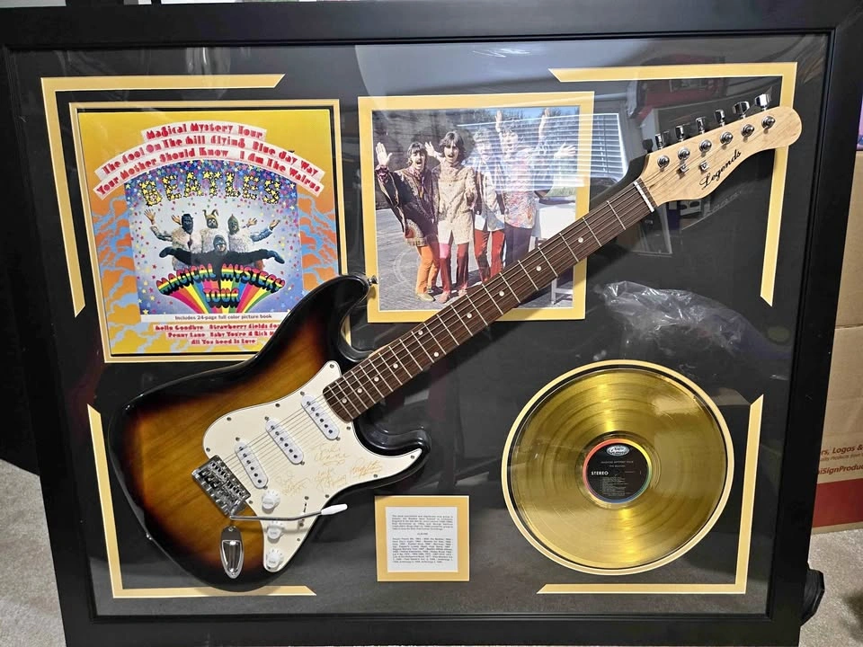Rare mint Beatles Magical mystery tour collectible display frame