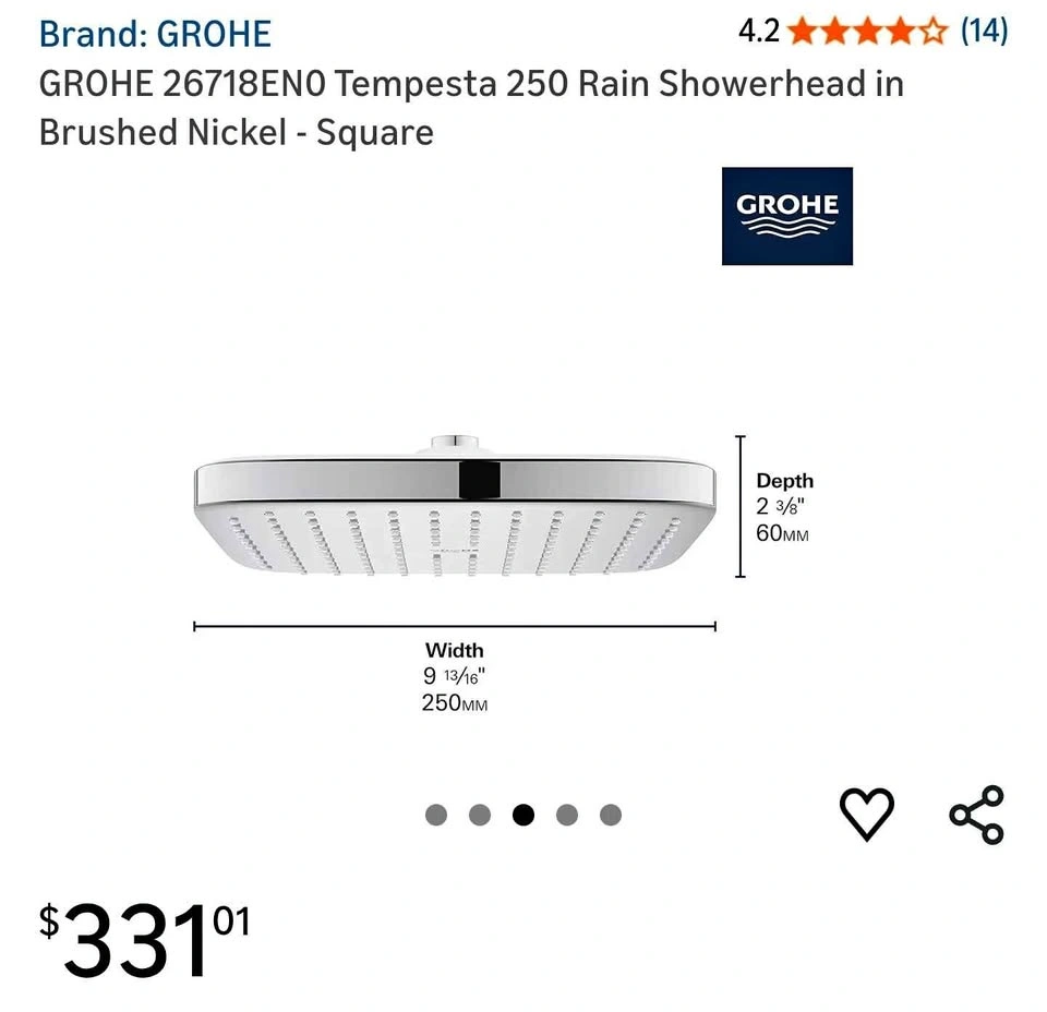 BRAND NEW GROHE Tempesta 250 showerhead