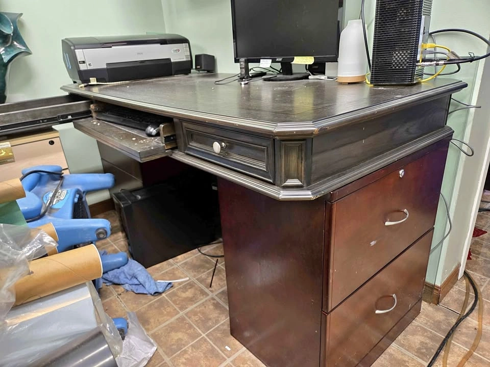 Beautiful desk, cabinet & display case