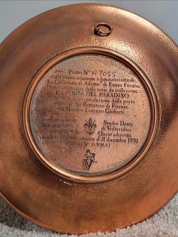 Rare Beautiful Vintage "La Creazione di Adamo" Plate - photo 2