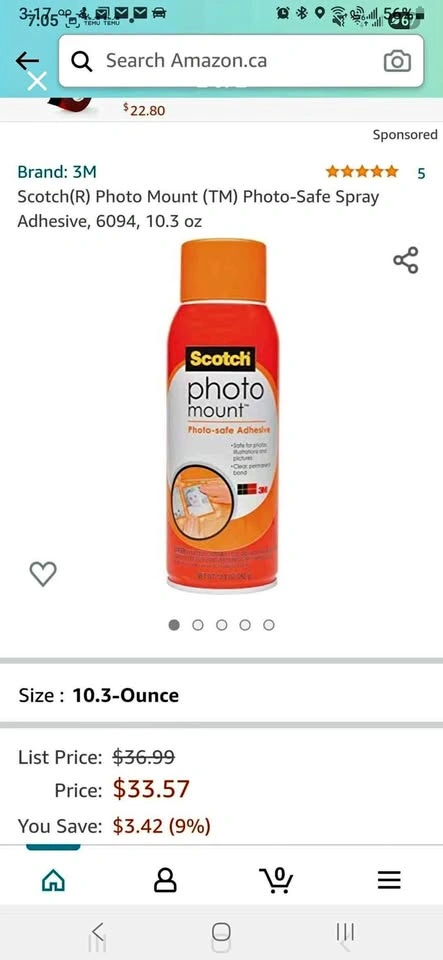 BRAND NEW Scotch 3M photo mount spray adhesive