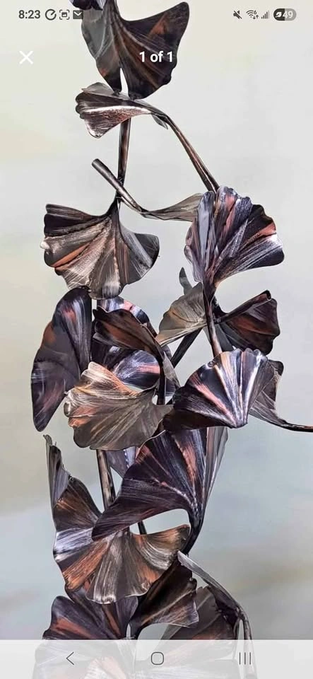 Beautiful metal leafs statue