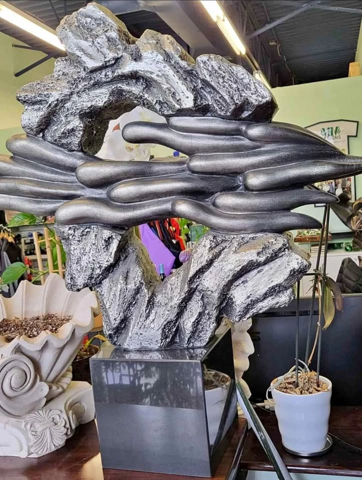 Rare sculpture with marble base