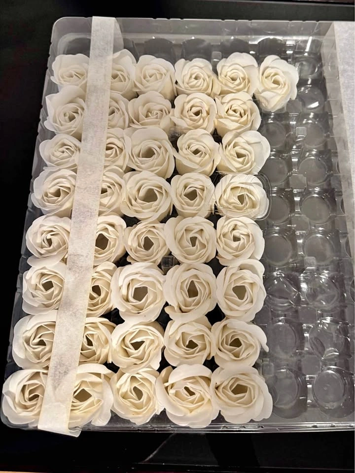 White Soap Rose Flower Heads