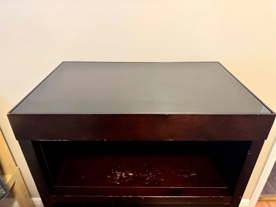 Dark Wood Wine Bar Cabinet with Wine Rack - photo 3