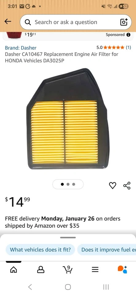 BRAND NEW engine air filter for Honda - photo 2