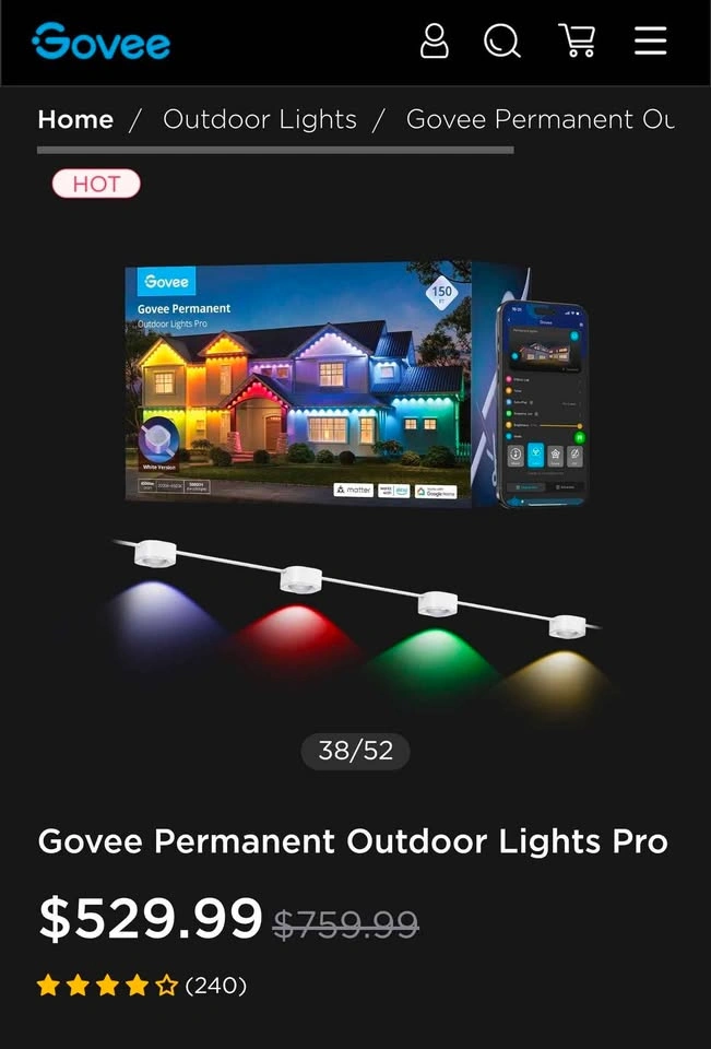 BRAND NEW Govee Permanent Outdoor Lights Pro 150FT - photo 3