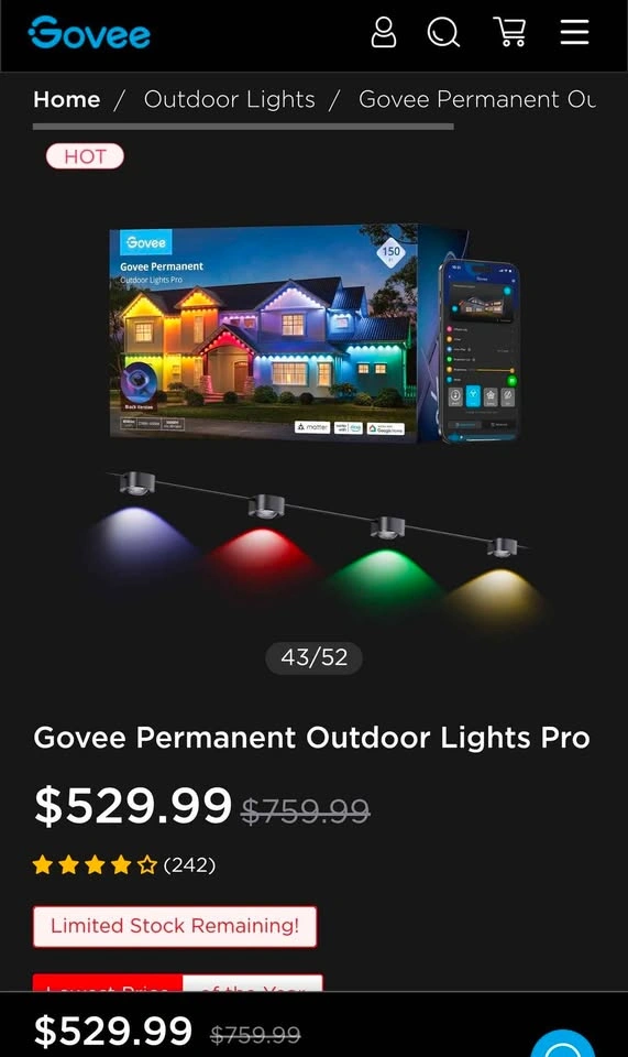 BRAND NEW Govee Permanent Outdoor Lights Pro 150FT - photo 4