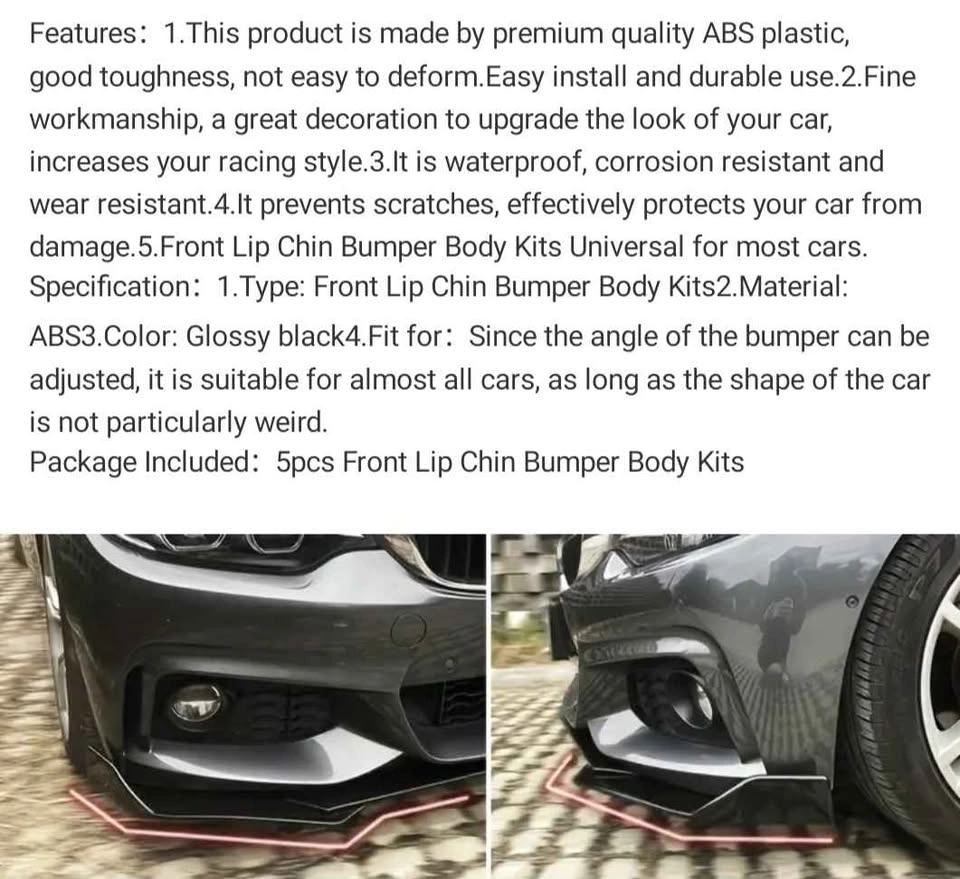 50% off Universal Front Bumper Lip - photo 3