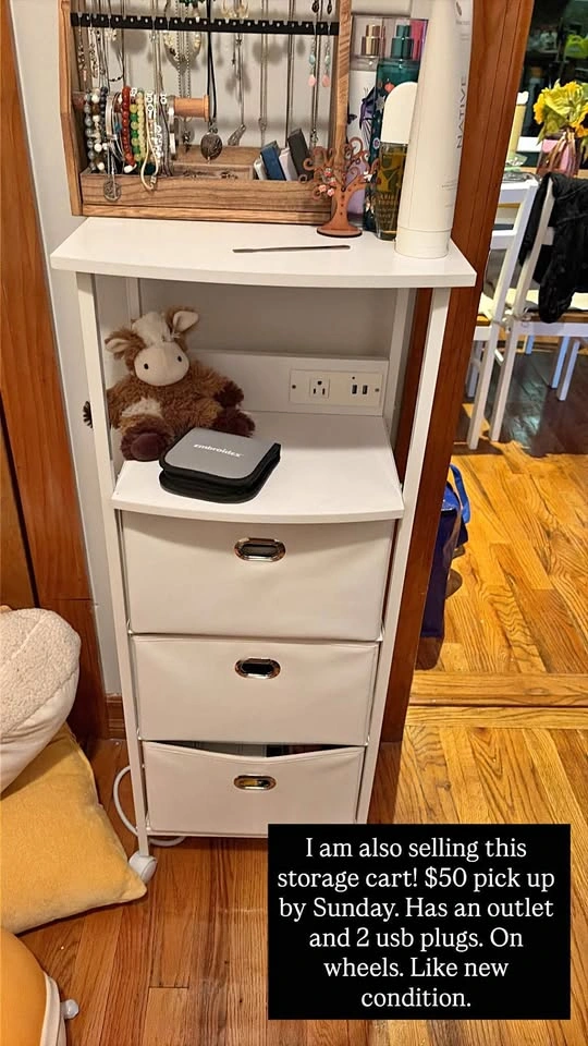 Dormify Rolling Drawer Cart