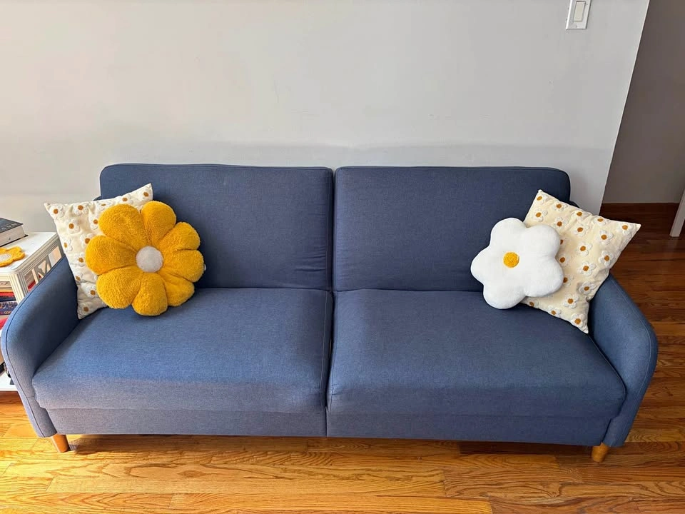 77” Round Arm Convertible Sofa