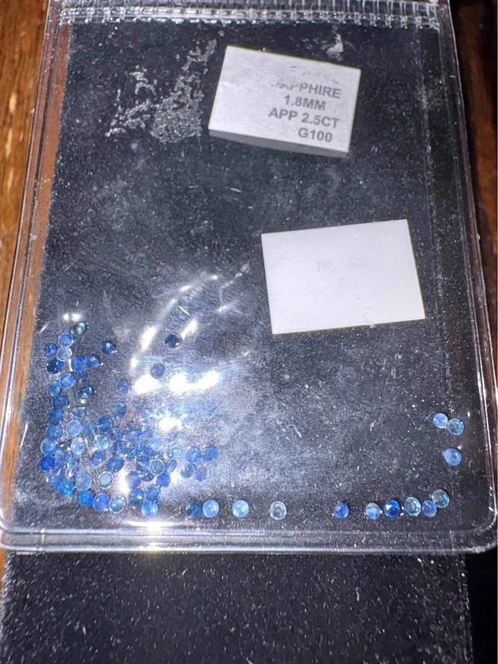 2.5CT Total Weight 1.8MM Blue Sapphires