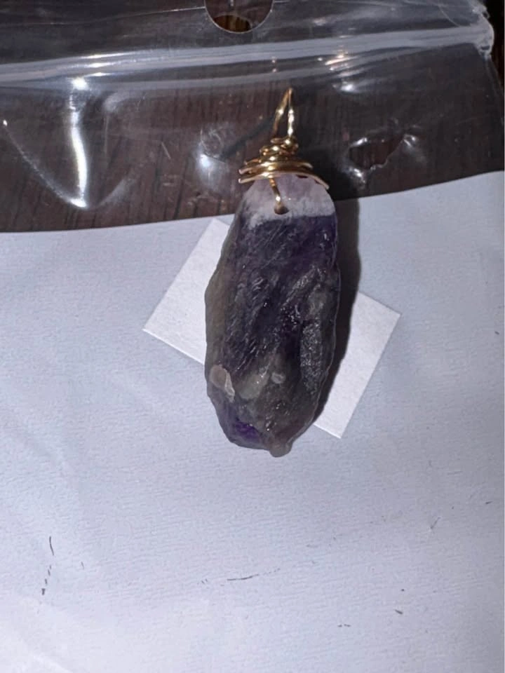 Raw Amethyst Wire Wrapped Pendant - photo 2