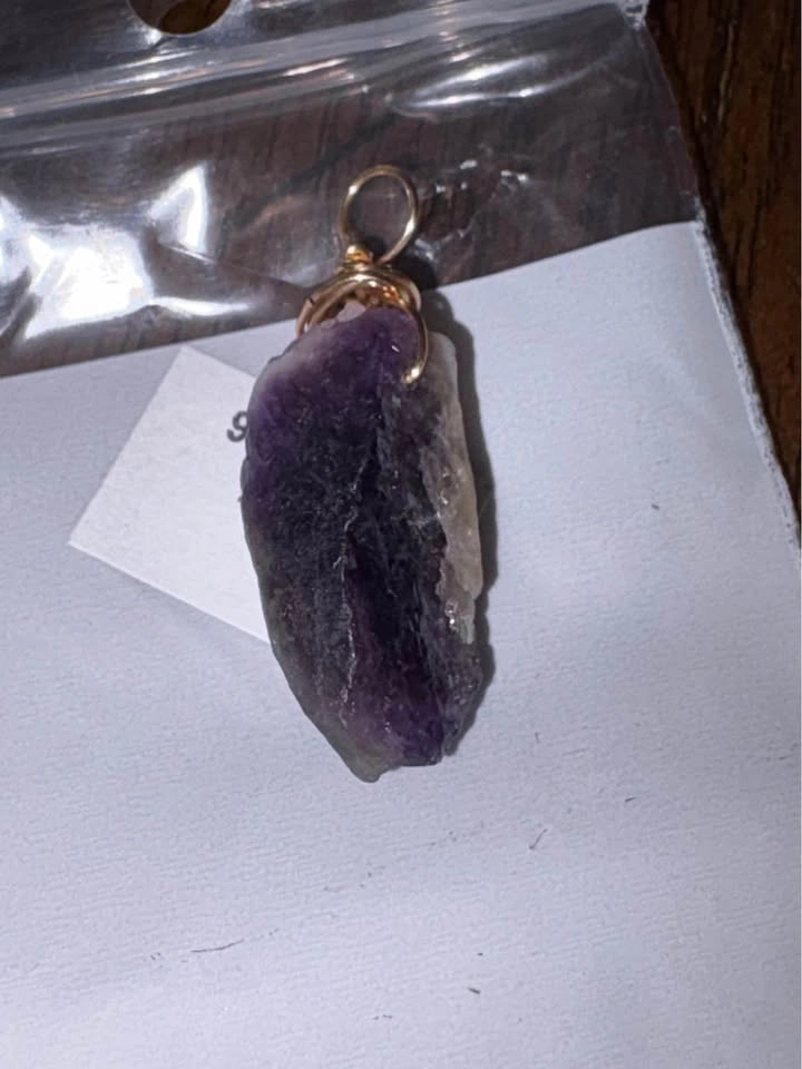 Raw Amethyst Wire Wrapped Pendant - photo 3