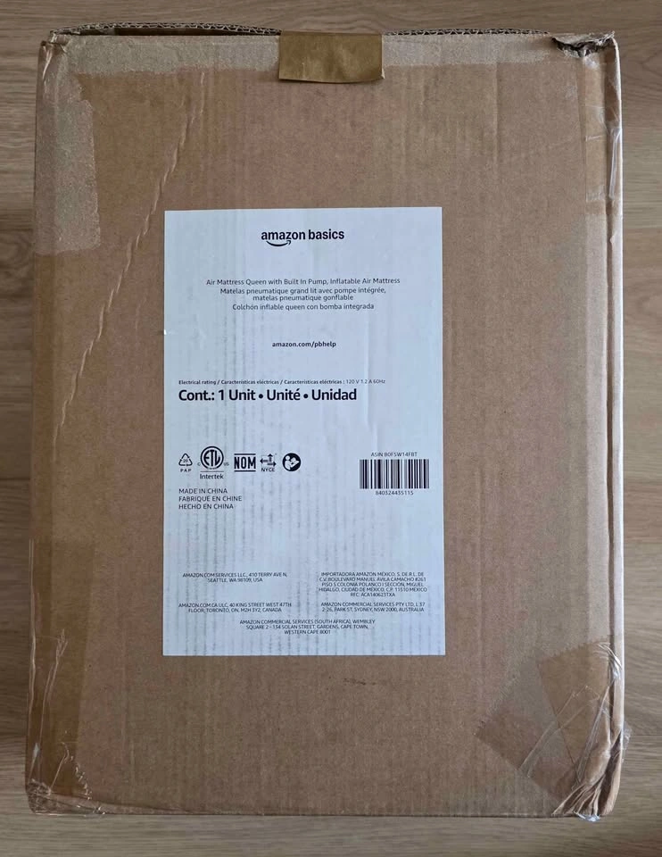 Electric Inflatable Air Mattress (Queen, Cream) - Amazon Basics - photo 4
