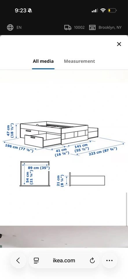 IKEA BRIMNES Bed Frame with Storage - photo 3