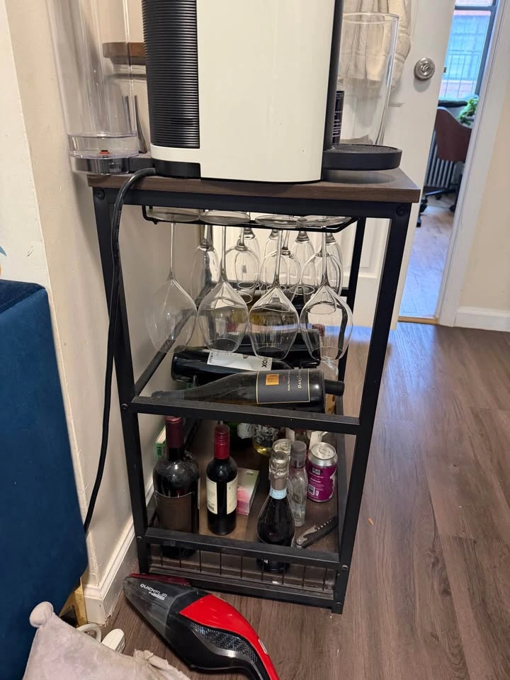 Industrial Wood and Metal Bar Cart - photo 4