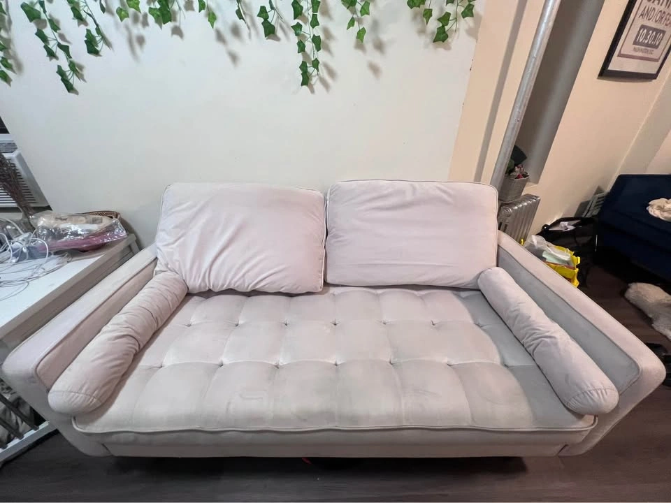 61.5 Inch Tufted Pink Velvet Sofa - photo 2