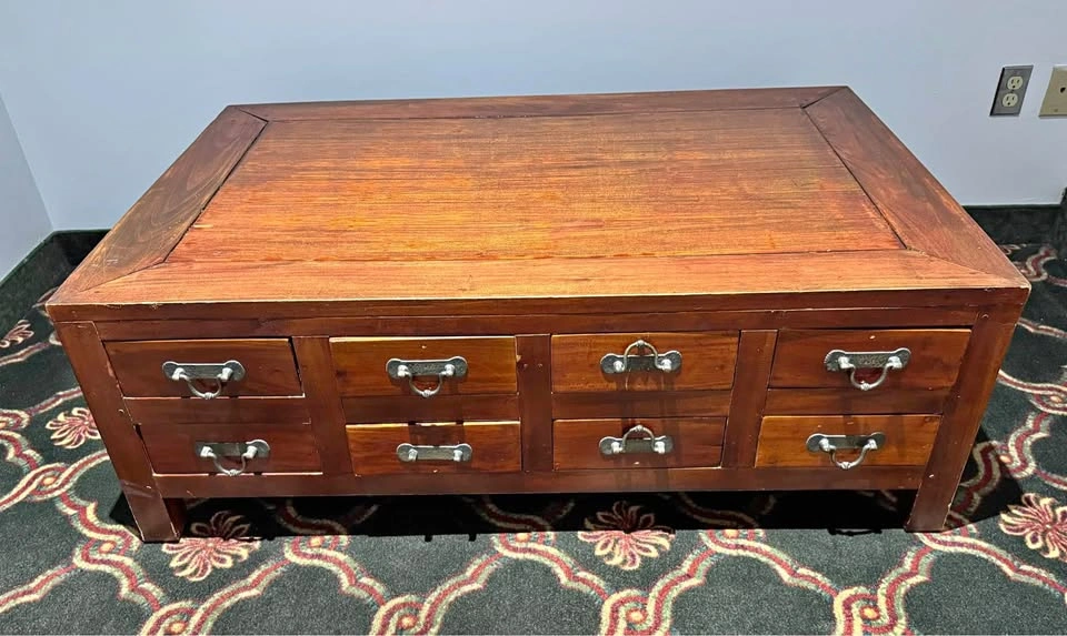 Designer Hardwood Apothecary Coffee Table – 16 Drawers