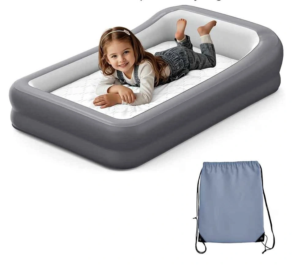 Inflatable Toddler Travel Bed with Bumper and Mattress