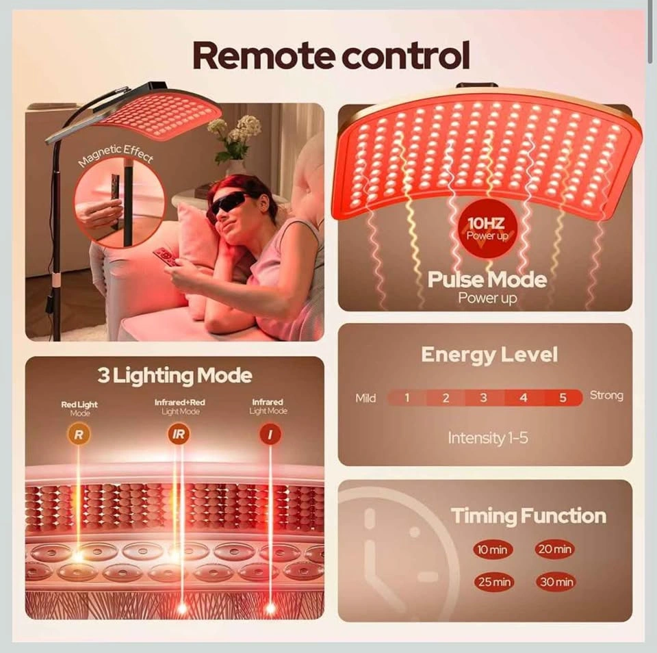 Red Light Therapy Lamp with Adjustable Stand - photo 4