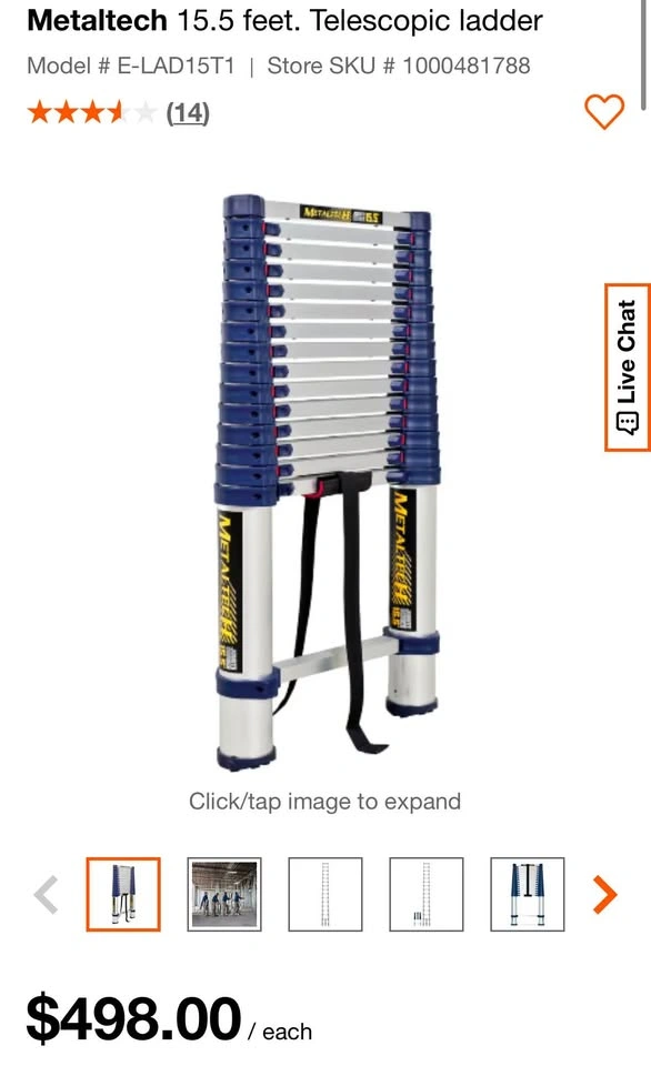 2 Metaltech Telescopic Aluminum Ladders - photo 3