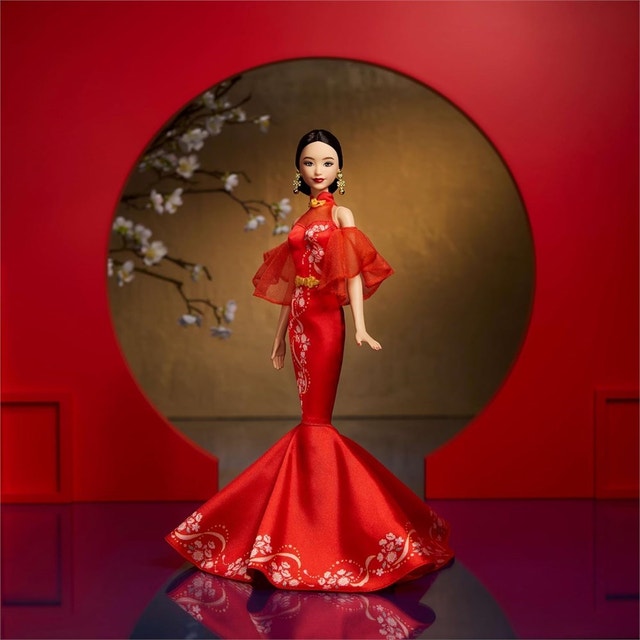 Barbie Lunar New Year Doll Wearing Qipao Dress with Plum Blossom - photo 2