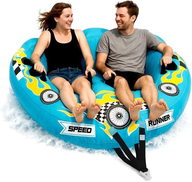 SereneLife Heavy-Duty Inflatable Towable Booster Tube