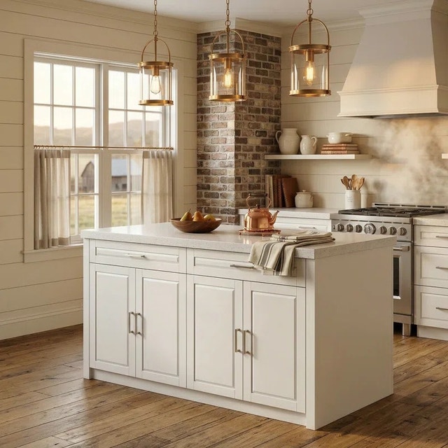 61"W Kitchen Island With 2 Drawers and 4 Doors - White
