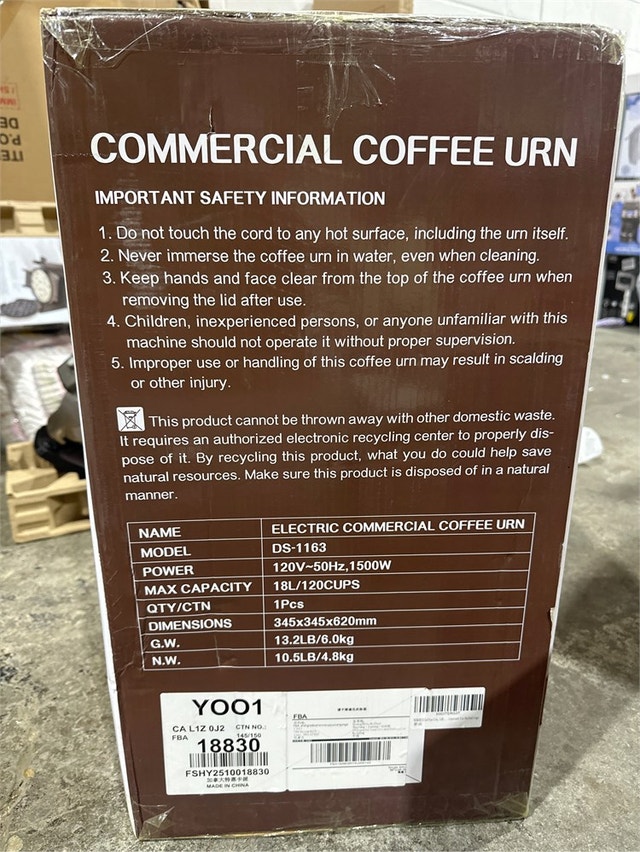 120 Cup Coffee Urn, 18L Large Capacity Stainless Steel - photo 4