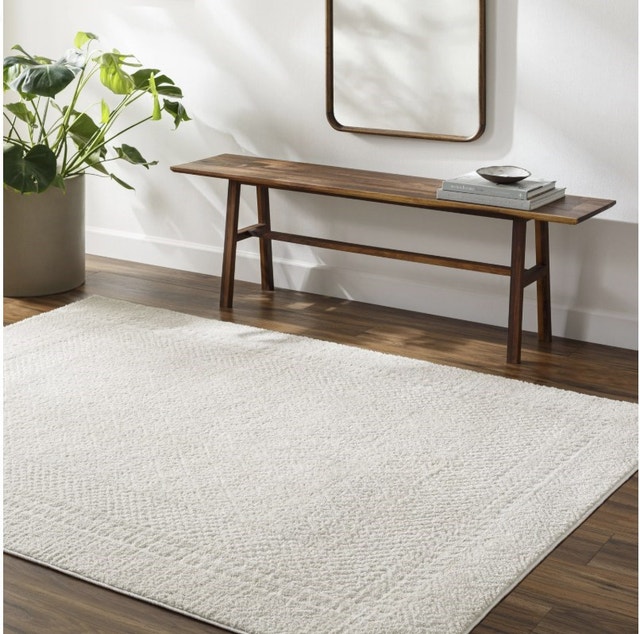 Ivory 7'10 x 10' Freud Rug with Patterns by Livabliss