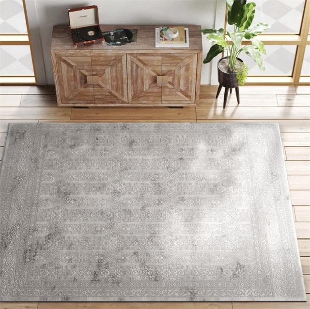 7'10" x 10' Roma Rug By Livabliss White, Black/Grey - photo 2