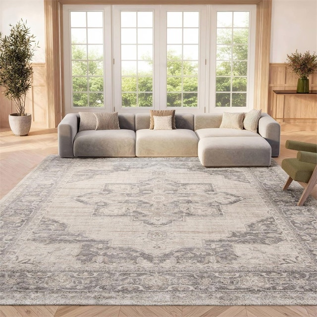 SAFAVIEH Brentwood Collection Area Rug - 9' x 12', Cream & Grey - photo 2