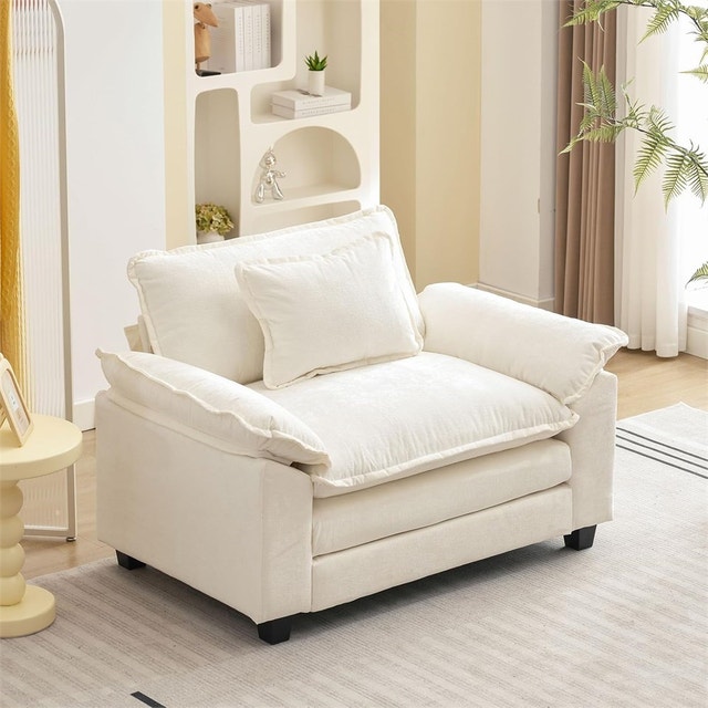 53" Single Modular Sectional Sofa, Comfy Cloud Couch