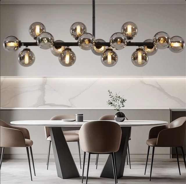 Linear Lights Chandelier, Modern Sputnik Ceiling Fixture - photo 2