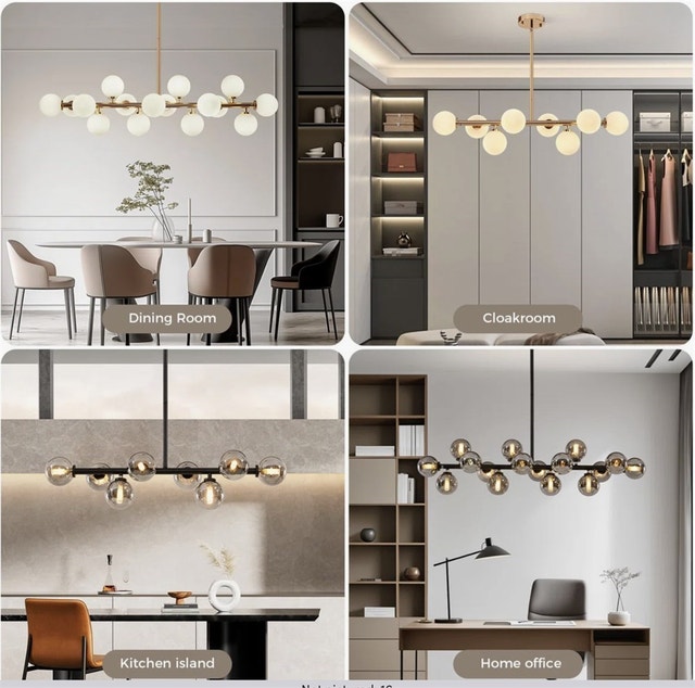Linear Lights Chandelier, Modern Sputnik Ceiling Fixture - photo 3