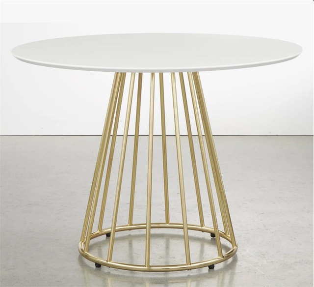 43" Strathmore Round Metal Base Dining Table By Everly Quinn - photo 2