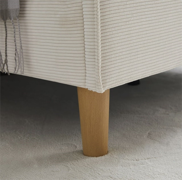TWIN Janine Corduroy Upholstered Wingback Bed with Slat Kit - photo 3