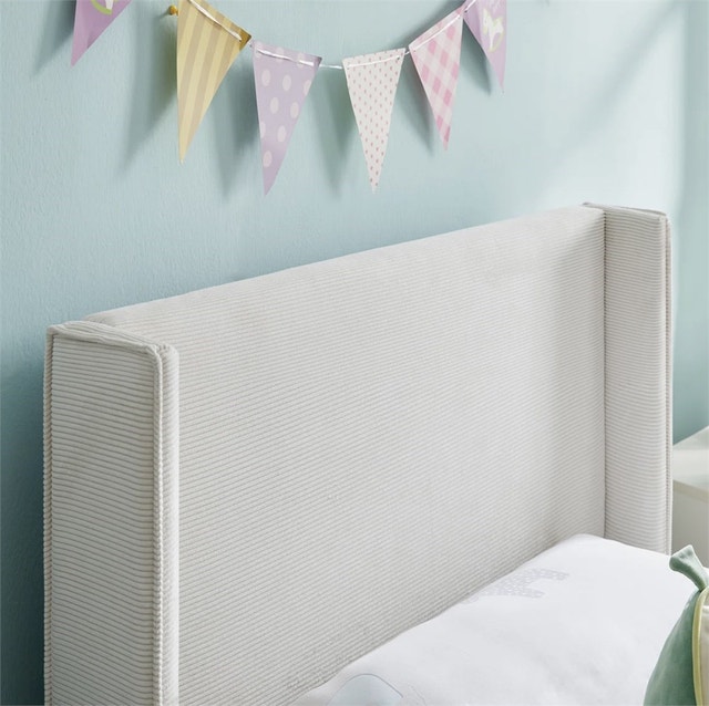 TWIN Janine Corduroy Upholstered Wingback Bed with Slat Kit - photo 4