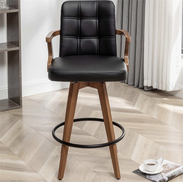 26" Corrales Swivel Faux Leather Counter & Bar Stools - photo 2