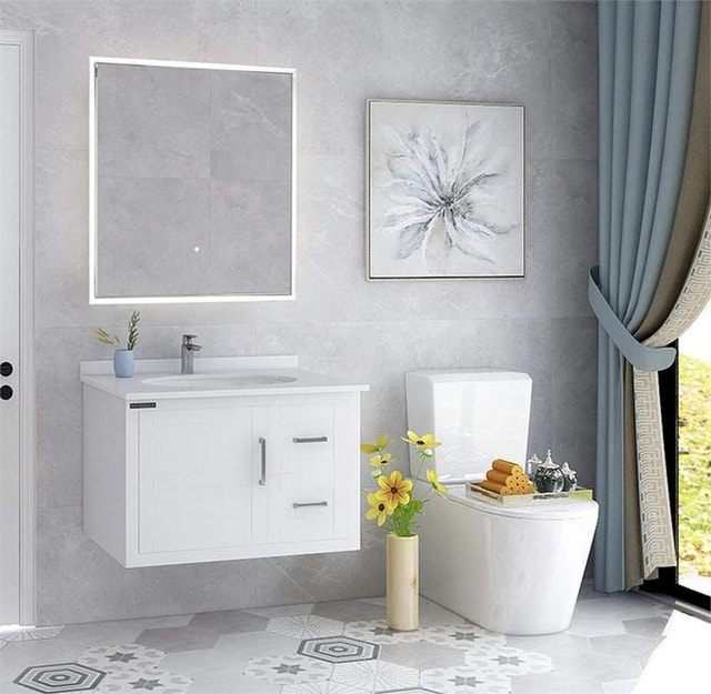 Vanity Art 28" x 28" Square Frameless LED Lighted Mirror