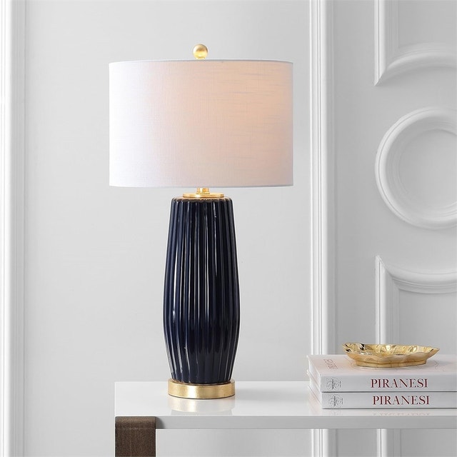 JONATHAN Y Roman 28.5" Ceramic Table Lamp, Navy JYL5045A - photo 2