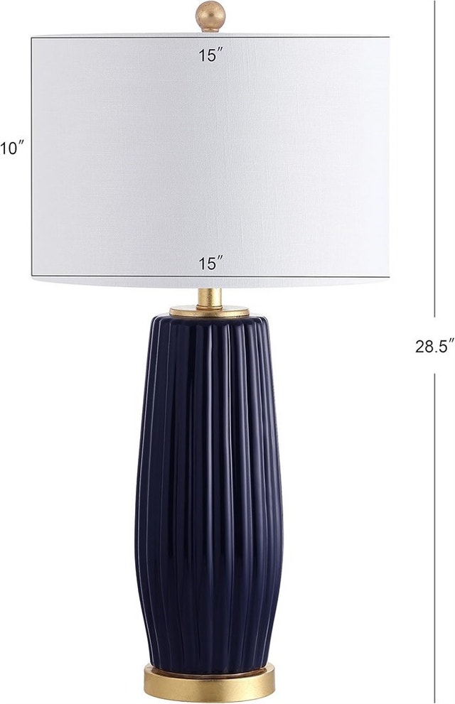 JONATHAN Y Roman 28.5" Ceramic Table Lamp, Navy JYL5045A - photo 4