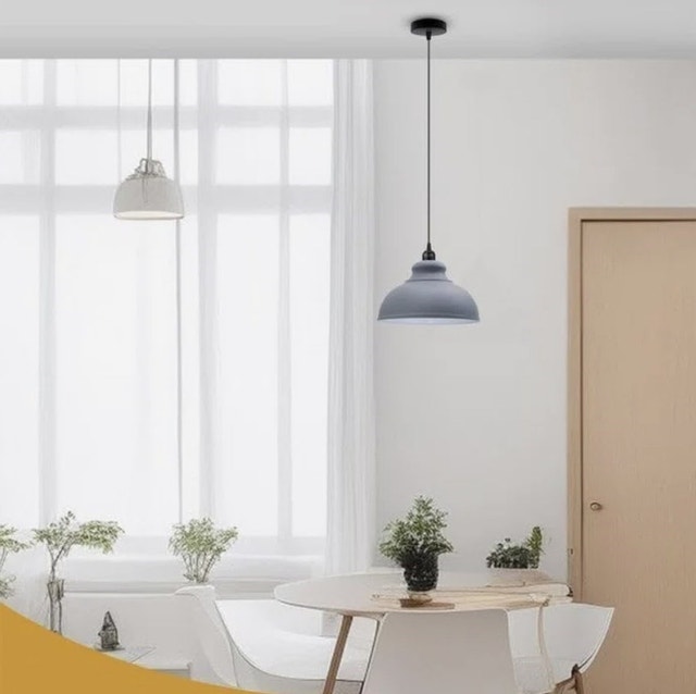 2 Pack Modern Metal Dome Pendant Light Set