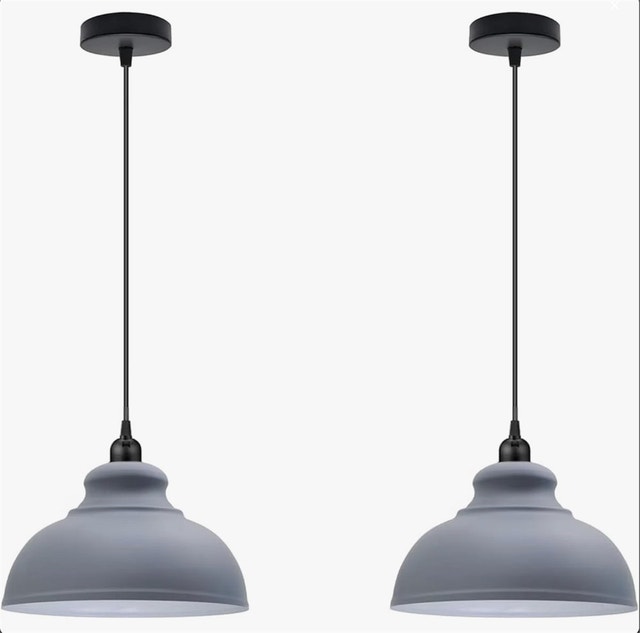 2 Pack Modern Metal Dome Pendant Light Set - photo 2