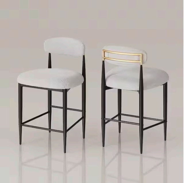 26 in. White Boucle Counter Height Bar Stool Set of 2 - photo 2